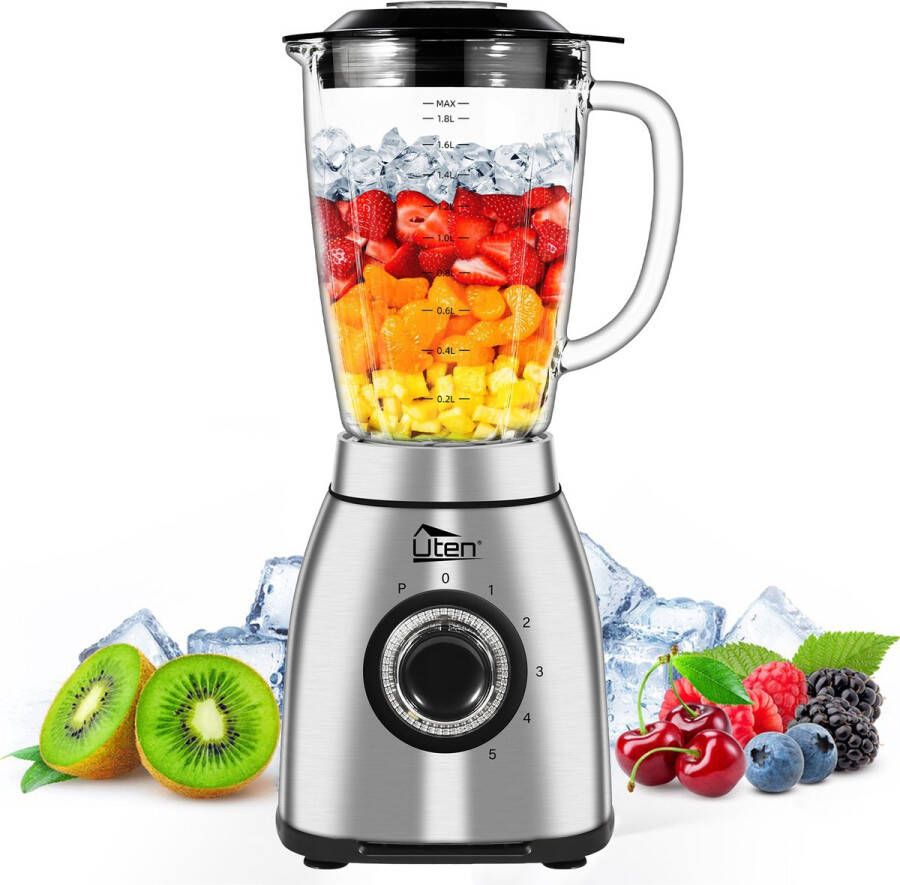 Uten Power Blender Serie SL-A01-1 Blender glazen kan 2 Liter 1800 Watt 5 snelheden 6-bladig Smoothie Maker RVS Zwart