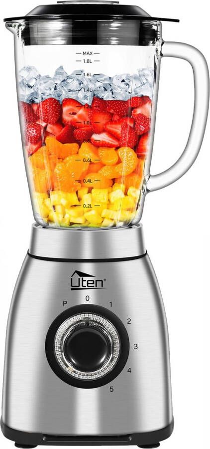 Uten Power Blender Serie SL-A01-1 Blender glazen kan 2 Liter 1800 Watt 5 snelheden 6-bladig Smoothie Maker RVS Zwart