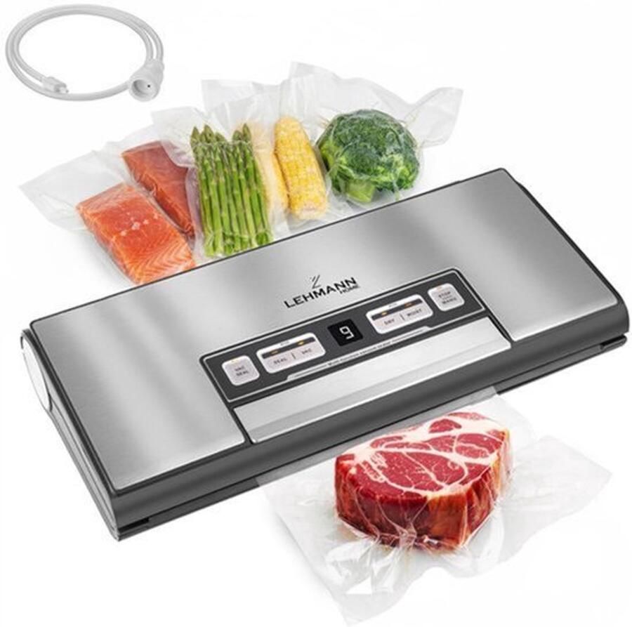Vacuümmachine Vacuümapparaat voor Droge en Vochtige Levensmiddelen houdt tot 8 x Langer Vers Folielasapparaat met een Stevige Lasnaad van 30 cm Vacuum Sealer incl. Aanzuigslang