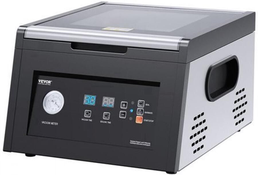 Vacuümsealer Kamer 380 W Vacuümpomp 32 5x31 5x8 cm Kamer RVS En Glas Voor Voedselconservering En Marineren