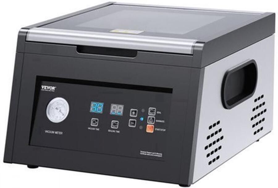 Vacuümsealer Kamer 380 W Vacuümpomp 32 5x31 5x8 cm Kamer RVS En Glas Voor Voedselconservering En Marineren