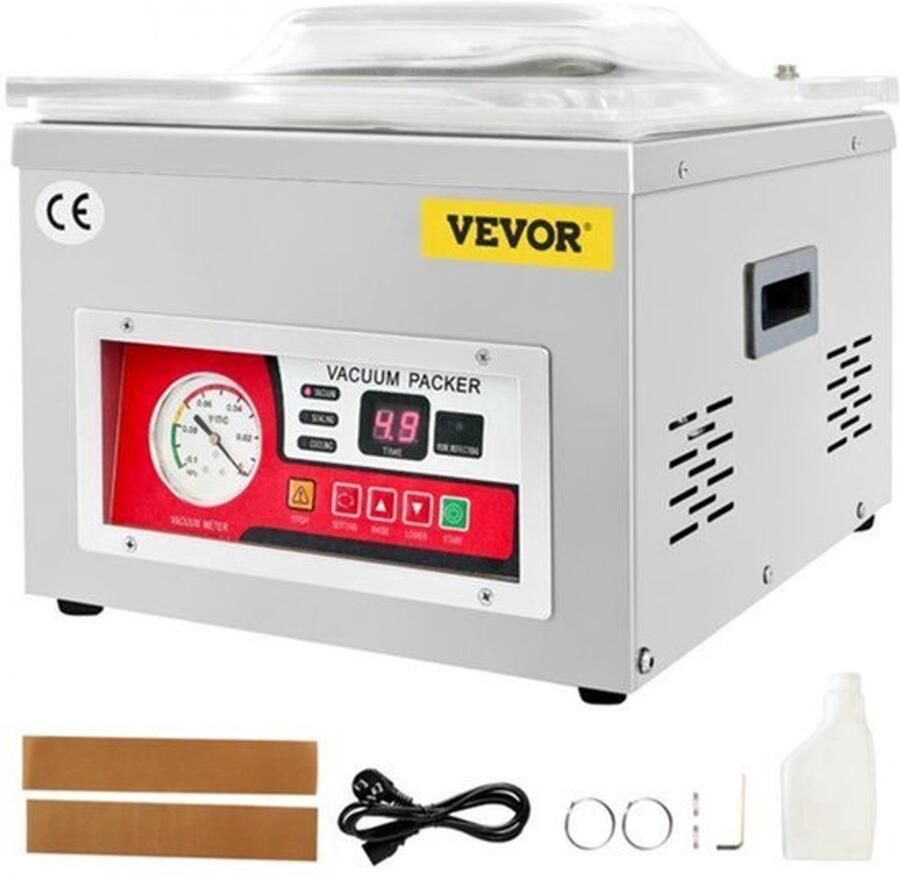 Vacuümsealer Kamermodel 220 V 180 W 33 x 25 cm Zegelmaat Roestvrij Staal Voor Voedselbewaring