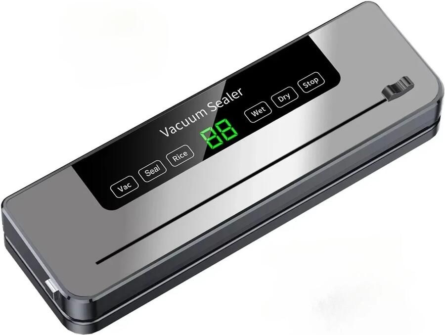 Vacuümsluitmachine Vacuümverpakkingsmachine Voedselvacuümmachine Snijmesafdichting Grijs 100V-240V EU-stekker Elektrisch Met Vacuümzakken Voor Keuken en Huishouden
