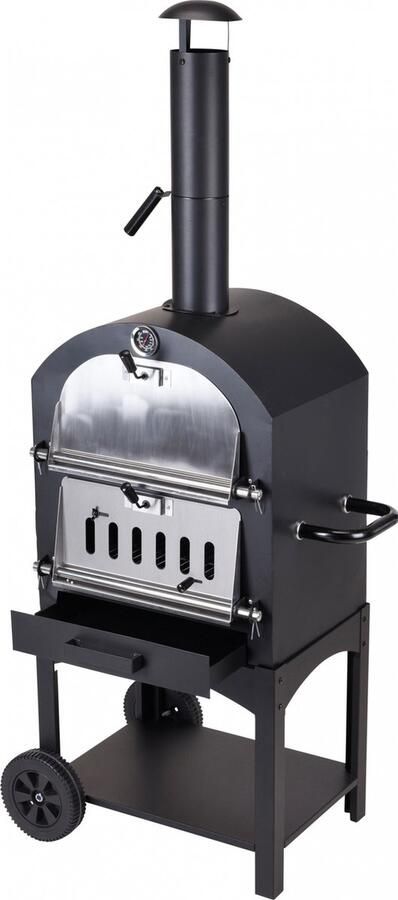 Vargan Pizza oven BBQ Rookoven 3-in-1 34 x 24 cm Met thermometer