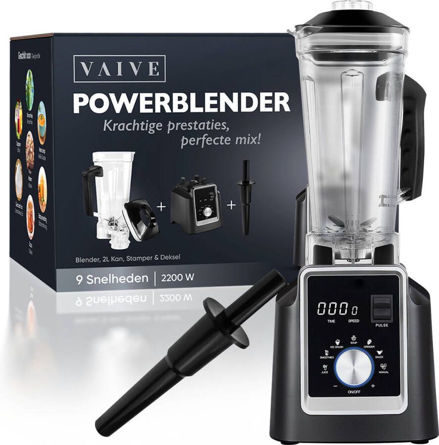 VAIVE Pro+ Power Blender 2L 2200W 9 Snelheden Perfect voor Smoothies & IJscrushen Blender smoothie