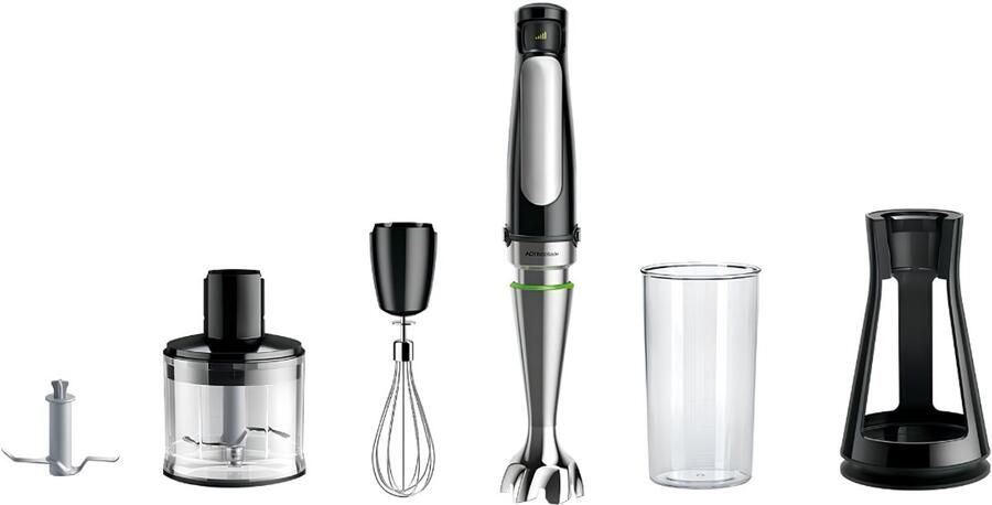 Vali Staafmixer Set 1000 Watt Met Hakmolenopstelling Staafmixer Zwart Grijs 7cm x 7cm x 39cm