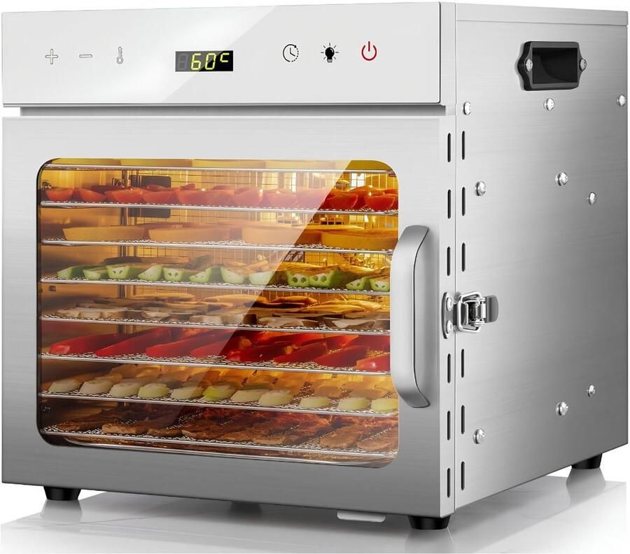 Vali Voedseldroger Dehydrator Droogoven Zilver 40cm x 27cm x 40cm