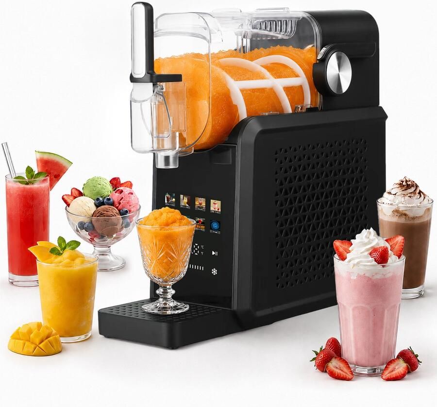 Vankel Slushmachine – 1 8L Compressor Koeling Touchscreen 7 Programma's Zelfreiniging – Thuis & Horeca Gebruik
