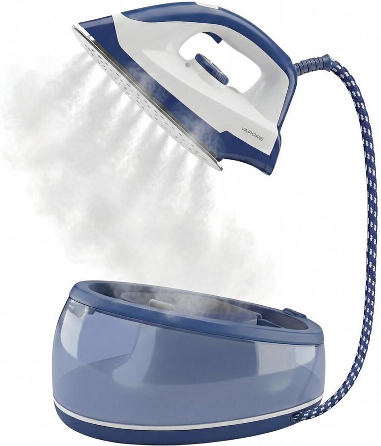 Vapore Stoomstrijkijzer met Stoomgenerator 8 Sec Opwarmen 2400W 5 Bar 2.3L Tank 57 Min Stomen Strijkijzer met Station Keramische Zoolplaat