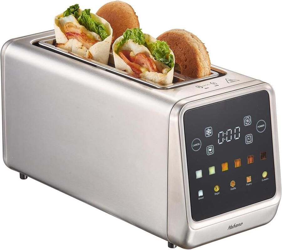 Vellaro Broodrooster met tostiklemmen RVS 4 sneden Touchscreen met geheugenfunctie Voor dagelijks ontbijt en gezinnen
