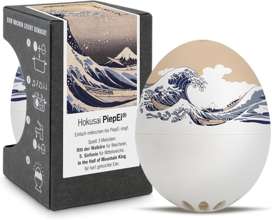 Vellaro Eierkoker Blauw 3 Eieren Zingende Timer met Klassieke Melodieën Voor Perfect Gekookte Eieren
