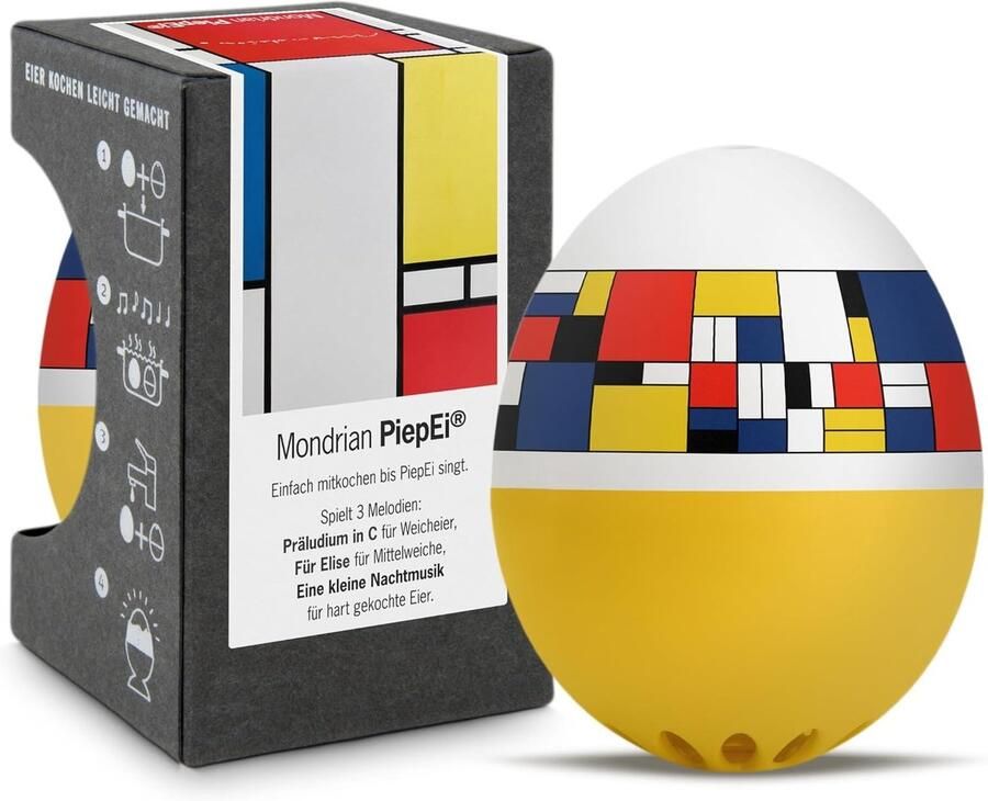 Vellaro Eierkoker Multikleur 6 cm Thermische Timer met Melodieën Voor Perfect Gekookte Eieren