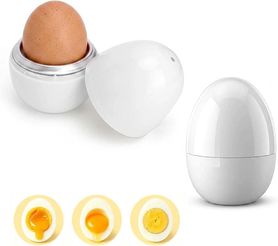 Vellaro Eierkoker Transparant Voor 1 Ei Magnetronbestendig Kunststof Voor Thuis en Kantoor