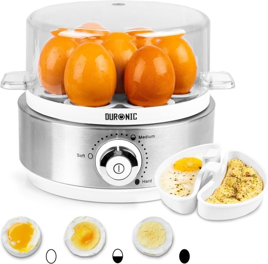 Vellaro Eierkoker Wit 20 5 x 14 5 x 18 cm 400 Watt Met Timer en Thermostaat Voor 1 tot 7 Eieren