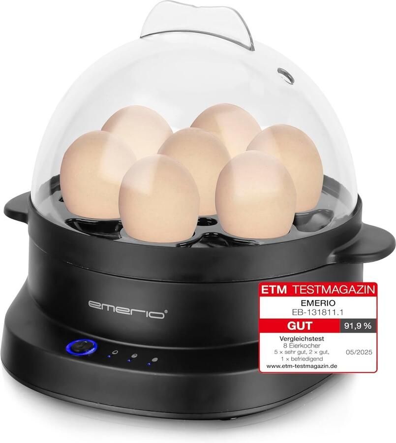 Vellaro Eierkoker Wit Voor 7 Eieren BPA-vrij Met Spraakfunctie en Meerdere Kookstanden Voor Thuisgebruik