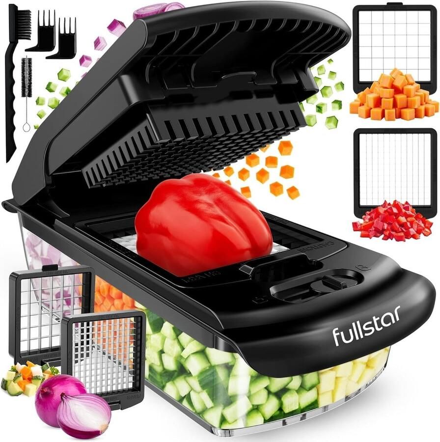 Vellaro Eiersnijder hakmolen Zwart PRO 2-en Handmatige groentehakselaar met opvangbak Voor keuken en meal prep