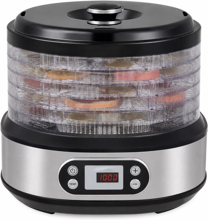 Velmio Voedseldroger Professioneel Dehydrator Droogoven 6 Lades Incl Timer & Temperatuurregeling BPA-vrij