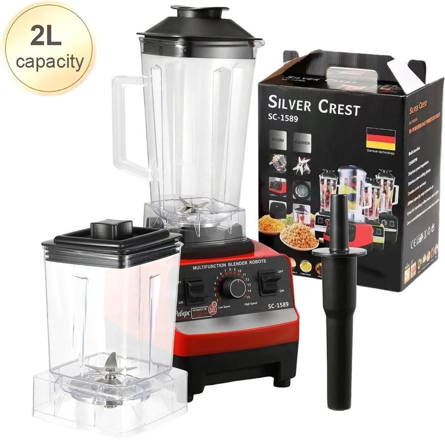 VELORI Blender 2000W Professionele Blender Smoothie Maker Keukenmixer IJsbreker Fruitblender Groenteblender 2L 220V
