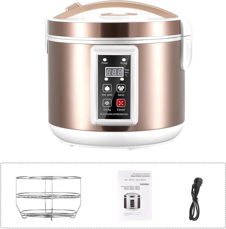 VELORI Knoflookfermentator 5L Zwarte Knoflook Fermentatiemachine Automatische Gistingsmachine Fermentatiebox Yoghurtmaker Natto Fermentator 5 Liter