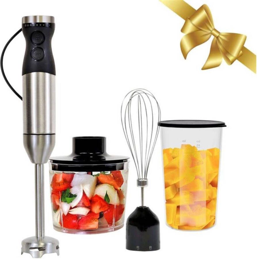 Veltro Staafmixer Hakmolen Keukenmachine Zwart en Zilver