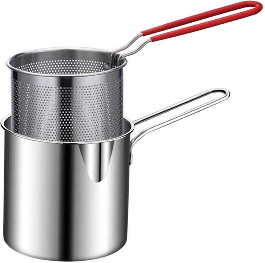 Venkuber 1 Set Frituurpan Met Filter Keukenfriteuse Roestvrijstalen Frituurpan Kookgereedschap