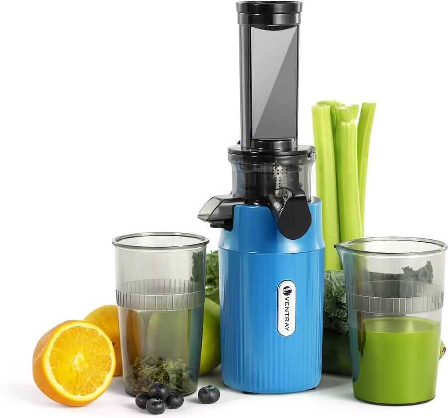 Ventray Ginnie Slowjuicer Compacte Sapcentrifuge 60 RPM blauw