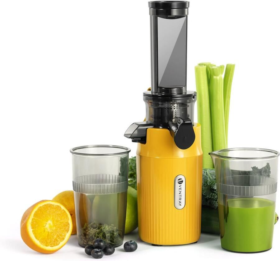 Ventray Ginnie Slowjuicer Compacte Sapcentrifuge 60 RPM geel