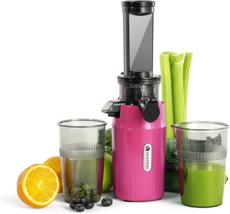 Ventray Ginnie Slowjuicer Compacte Sapcentrifuge 60 RPM roze