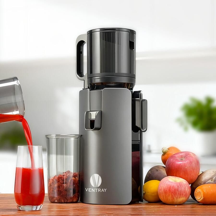 Ventray MAX120 Slowjuicer Koudpers Juicer Stil Hoog Saprendement Zwart