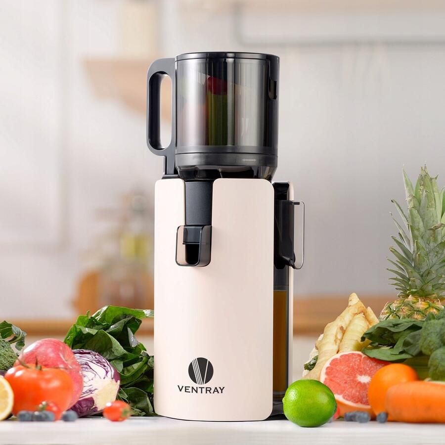 Ventray MAX120 Slowjuicer Koudpers Sapcentrifuge Stil & Hoog Saprendement crème