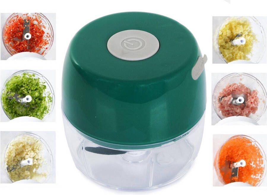 Chopper Hakmolen Mini Blender Mini Foodprocessor- Hakmolen Electrisch Groenten RVS messen Oplaadbaar USB - Foto 1