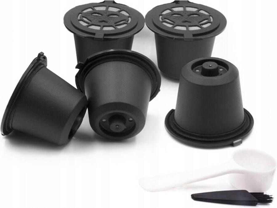 VERK GROUP Herbruikbare Nespresso Koffie Cup Navulbare Koffiecapsules Nespresso Hervulbare Koffiecups Nespresso 5 Stuks GRATIS Schepje & Reinigingskwastje - Foto 2