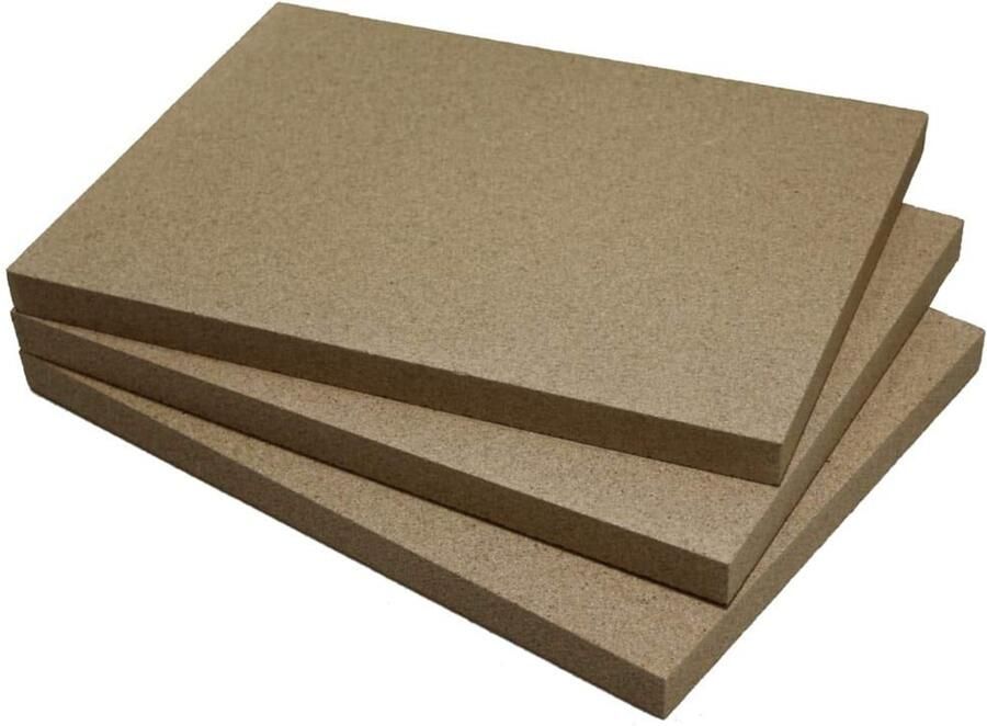 Vermiculite Platen voor Ovens en Kachels 500 x 300 x 25 mm (3 Stuks)