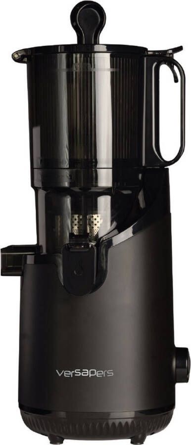 Versapers Pelican Slowjuicer Carbon (zwart) Grote Vulopening 42 tpm Sapstop zelfvoerend