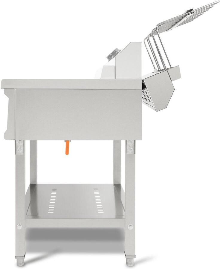 Vertes friteuse van roestvrij staal 52L (7500W 380V koudezoneprincipe inclusief onderstel temperatuur 50-200°C aftapkraan frituurmand resetknop gebruik met olie en vloeibaar vet)