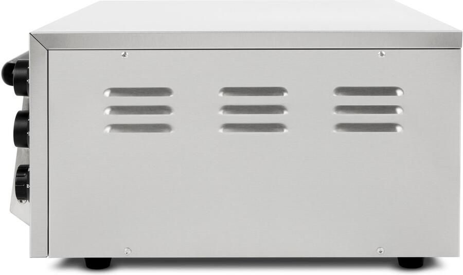 Vertes Gastro-pizzaoven met vuurvaste steen timerfunctie en verlichting steenoven voor authentieke Italiaanse pizza s professionele steenoven met roestvrijstalen behuizing temperatuur instelbaar tot 350 °C eenvoudig in gebruik - Foto 2