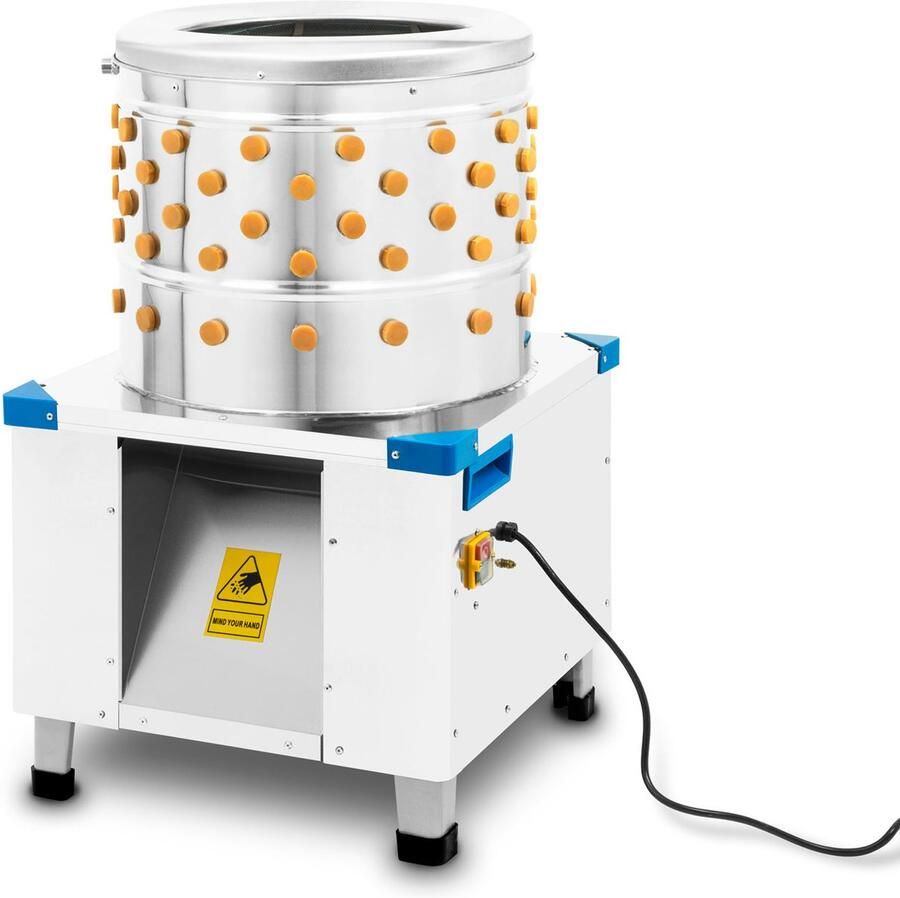 Vertes plukmachine voor gevogelte van roestvrij staal plukmachine voor gevogelte met een capaciteit tot 180 kg u en een vermogen van 550 watt 106 plukvingers plukmachine voor eenden natte plukmachine aansluiting voor koud water uitwerpplad