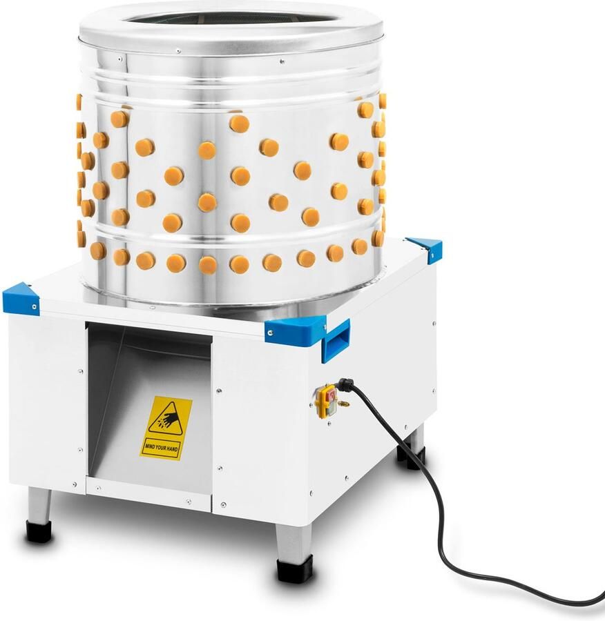 Vertes plukmachine voor pluimvee van roestvrij staal pluimveeplukmachine met een capaciteit tot 540 kg u en een vermogen van 1500 watt 180 plukvingers plukmachine voor eenden natte plukmachine koudwateraansluiting uitwerpplad