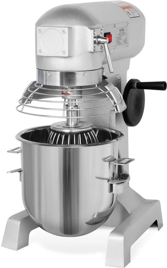 Vertes Professionele deegkneder deegmachine met planetaire mengarm inhoud 10 l roestvrijstalen mengkom mengblad deeghaken en garde 2 snelheden: 170 en 340 rpm