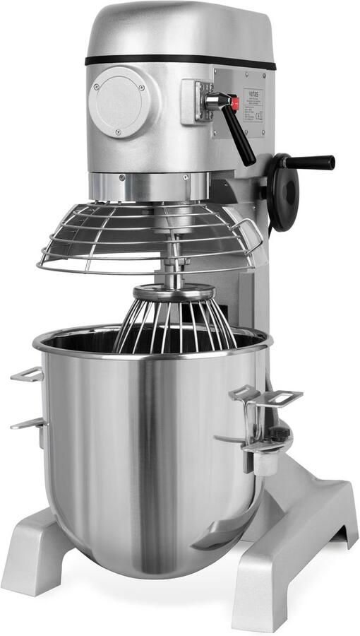 Vertes Professionele deegkneder deegmachine met planetaire mengarm inhoud 30 l roestvrijstalen mengkom mengblad deeghaken en garde 3 snelheden: 142 234 en 429 rpm