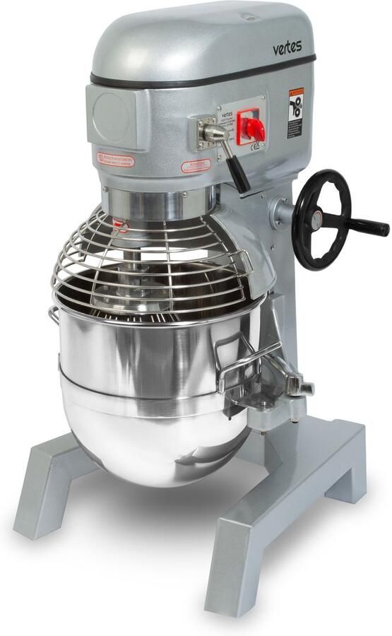 Vertes Professionele deegkneder deegmachine met planetaire mengarm inhoud 40 l roestvrijstalen mengkom mengblad deeghaken en garde 3 snelheden: 80 160 en 310 tpm
