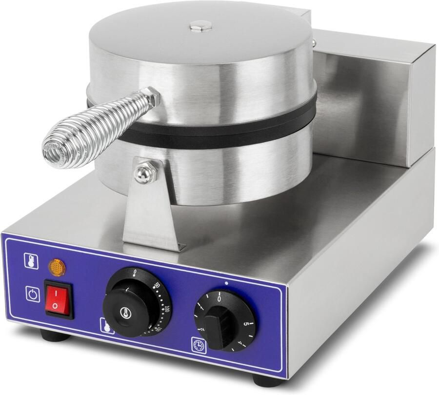 Vertes Wafelijzer Belgische Wafelmaker Elektrisch 1000W gemaakt van roestvrij staal (Timerfunctie tot 5 min Temperatuur 50-300 °C traploos instelbaar 4 antislip rubberen voetjes antiaanbaklaag)