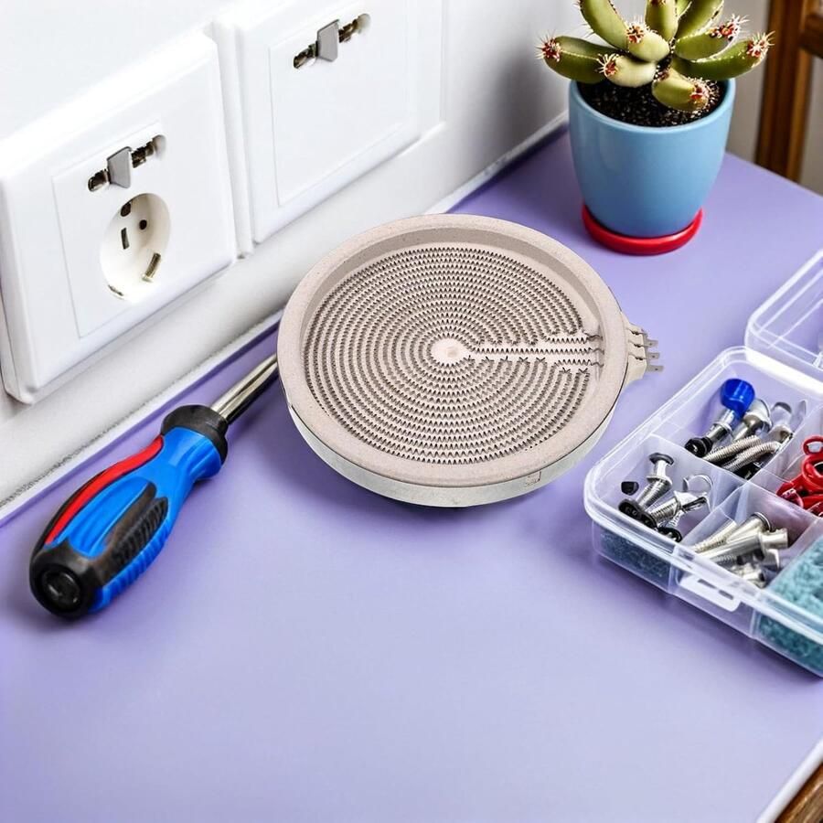 Vervanging kookplaat Verwarmingselement spoel Snel water koken Consistente warmteafgifte 20 cm diameter Zilverkleurig