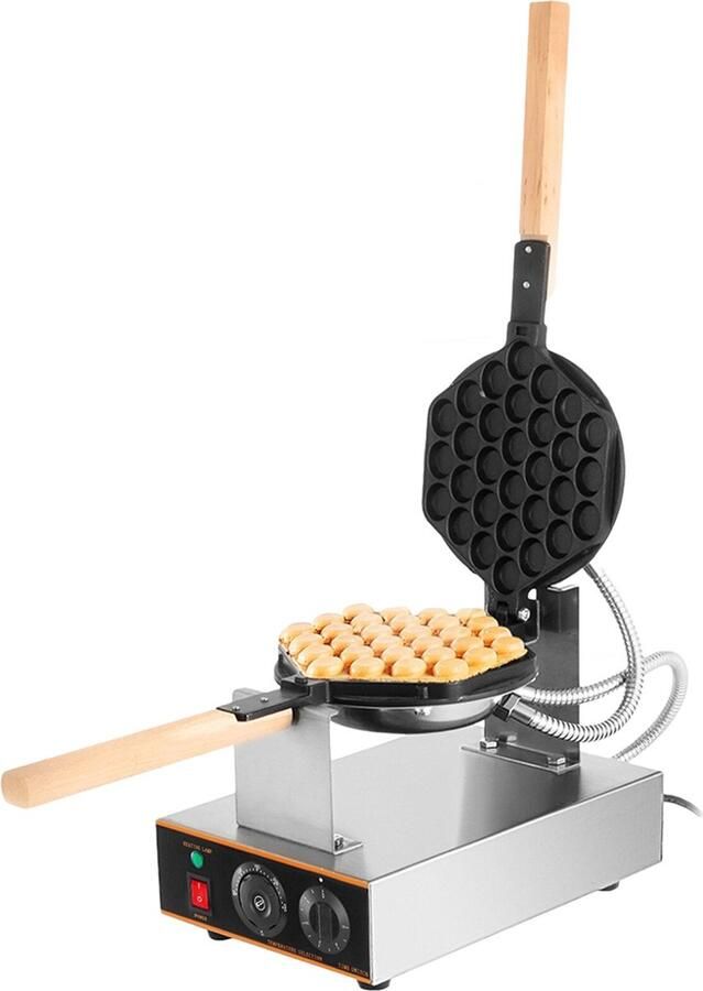 Vevoor Vervor Poffertjes Maker 30 Stuks-Ei Bubbel Wafel Maker -Wafelijzer De perfecte Wafel- Anti-aanbak Commercieel 180° Draaibaar -1400W