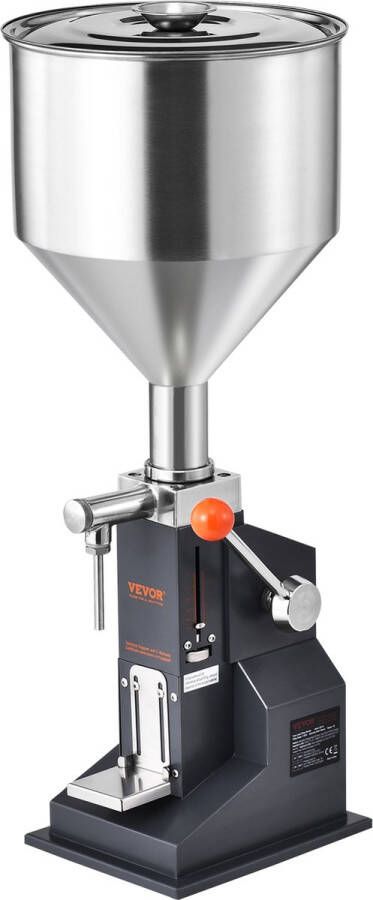 Vevor 5-100ml Vloeistofvulmachine 304 roestvrij staal Versterkte Handgreep Druppelbestendig Ontwerp met 2 Mondstukken en Oliekeerringen voor verwerkt Honing Olie Dranken Lotion en Andere Vloeistoffen en Pasta's