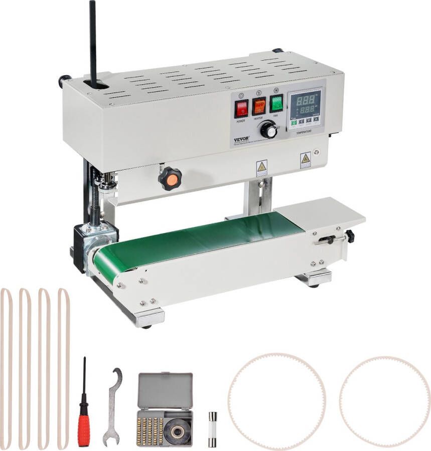 Vevor 600W Continue Sluitmachine Sealer 6-12 mm Koolstofstaal Max. Belasting van de Transportband 5 kg Breedte Transportband 3 94 inch 100 mm Eenvoudig Aanpassen van Parameters - Foto 2