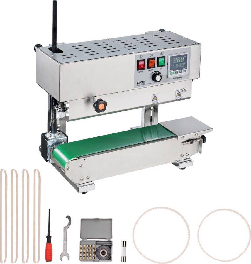 Vevor 600W Continue Sluitmachine Sealer Verticaal RVS Continue Sluitmachine Past zich aan Verschillende Zaktypen aan met Verstelbare Sluitbreedtes van 6-12 mm Sealsnelheid 0-16 m min - Foto 2