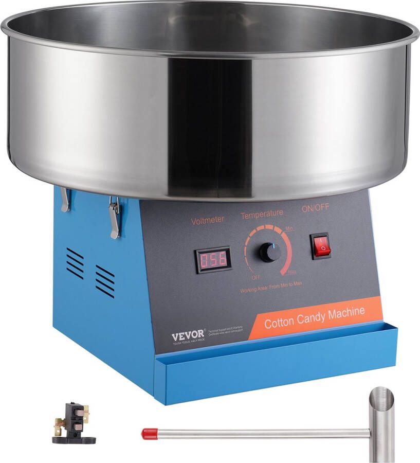 Vevor Elektrische Suikerspinmachine 1000w Suikerspinmachine CommerciëLe Suikerspinmachine met Roestvrijstalen Kom En Suikerlepel Perfect voor Kinderverjaardagsfeestjes Thuis Familiebijeenkomsten (Blauw)