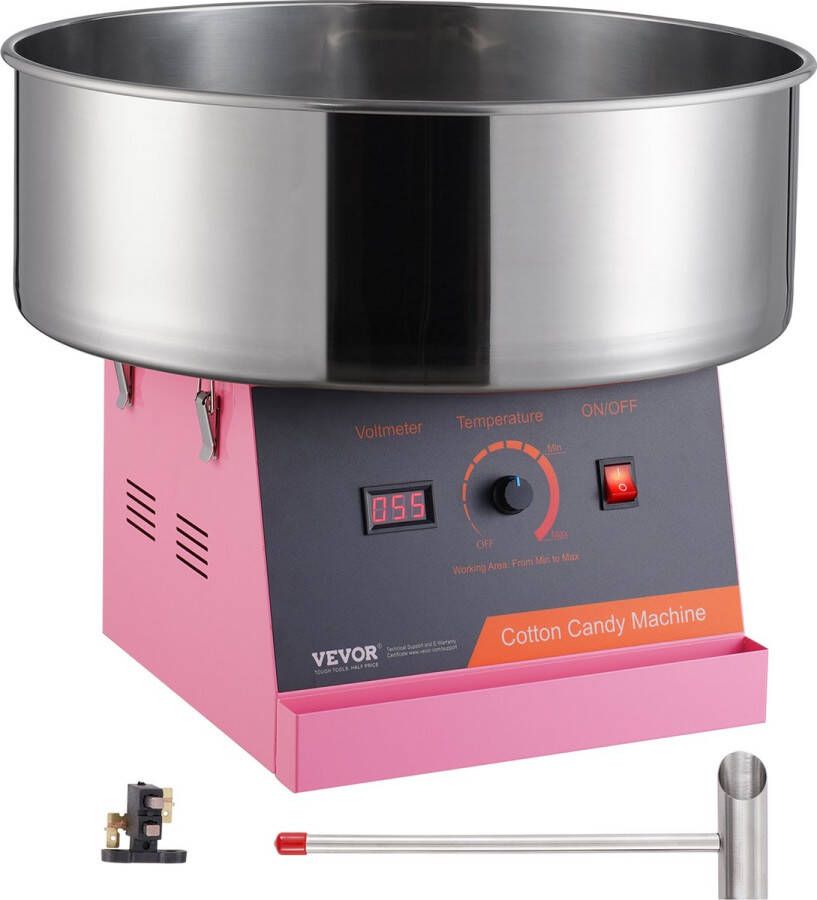 VEVOR Elektrische Marshmallowmaker Roestvrij Staal Afgeschuind Met Roestvrijstalen Kom En Suikerlepel Ideaal voor Verjaardagsfeestjes Voor Kinderen FamiliereüNies ，Roze