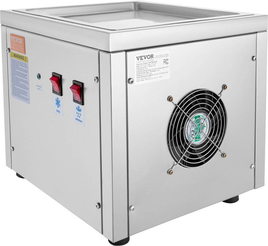 Vevor Gebakken Ijsrolmachine 280 x 240 mm Roestvrijstalen Pan Snelle Koeling Binnen 3 Minuten Ontdooifunctie Draagbaar en Duurzaam voor Keukens Restaurants en Buitenevenementen - Foto 2